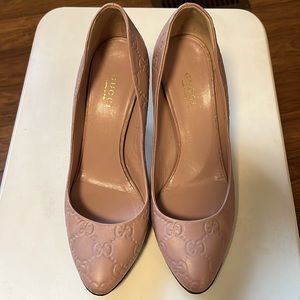 - Authentic Gucci real leather high heels shoes